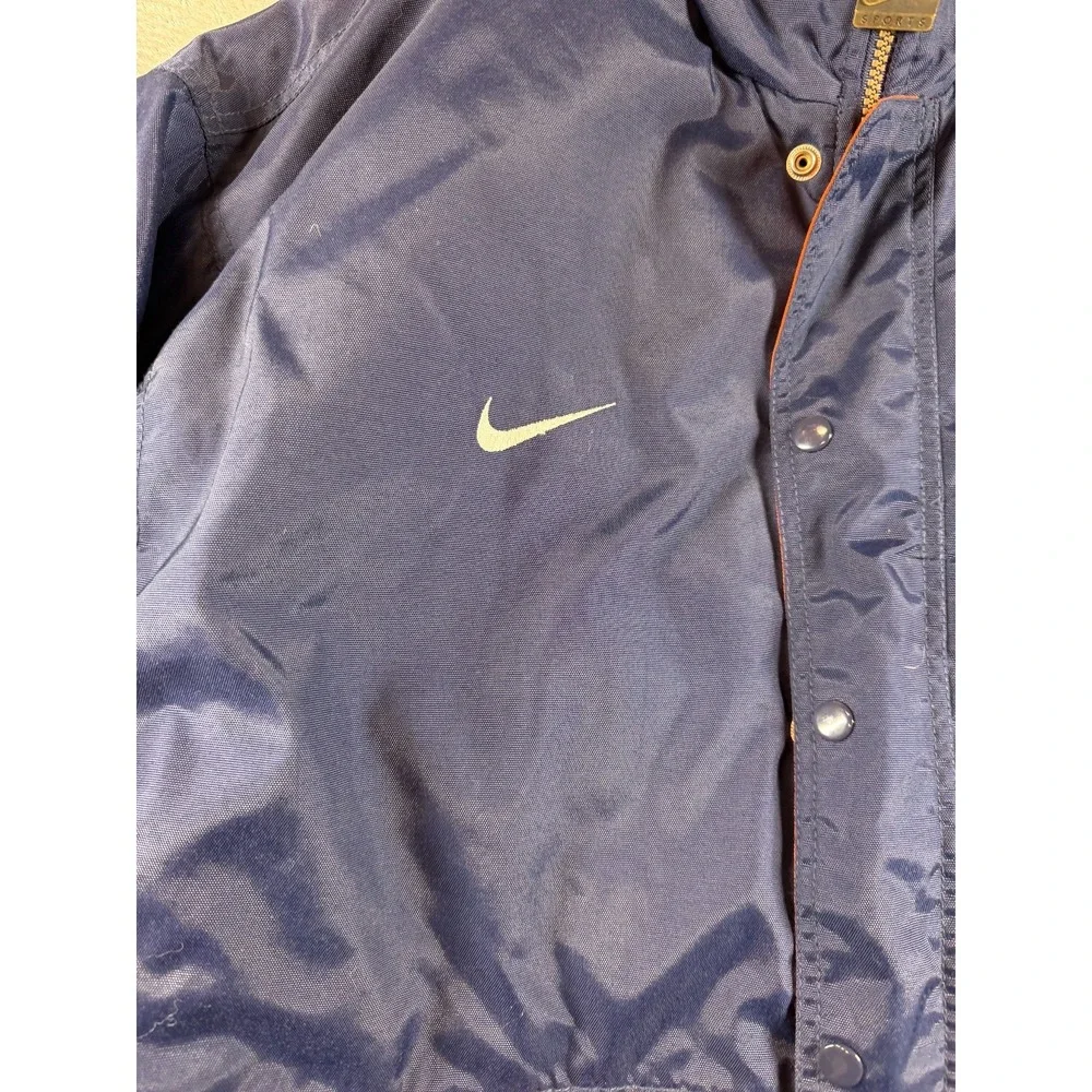 Vtg Nike NFL Pro Line Denver Broncos Big D Puffy Jacket Men's L Blue Orange